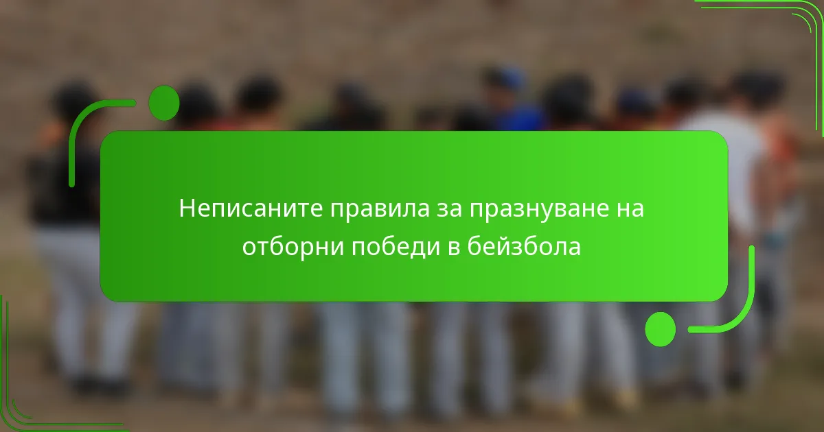 Неписаните правила за празнуване на отборни победи в бейзбола