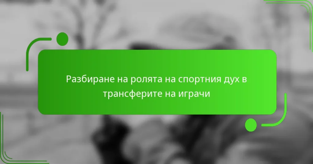 Разбиране на ролята на спортния дух в трансферите на играчи