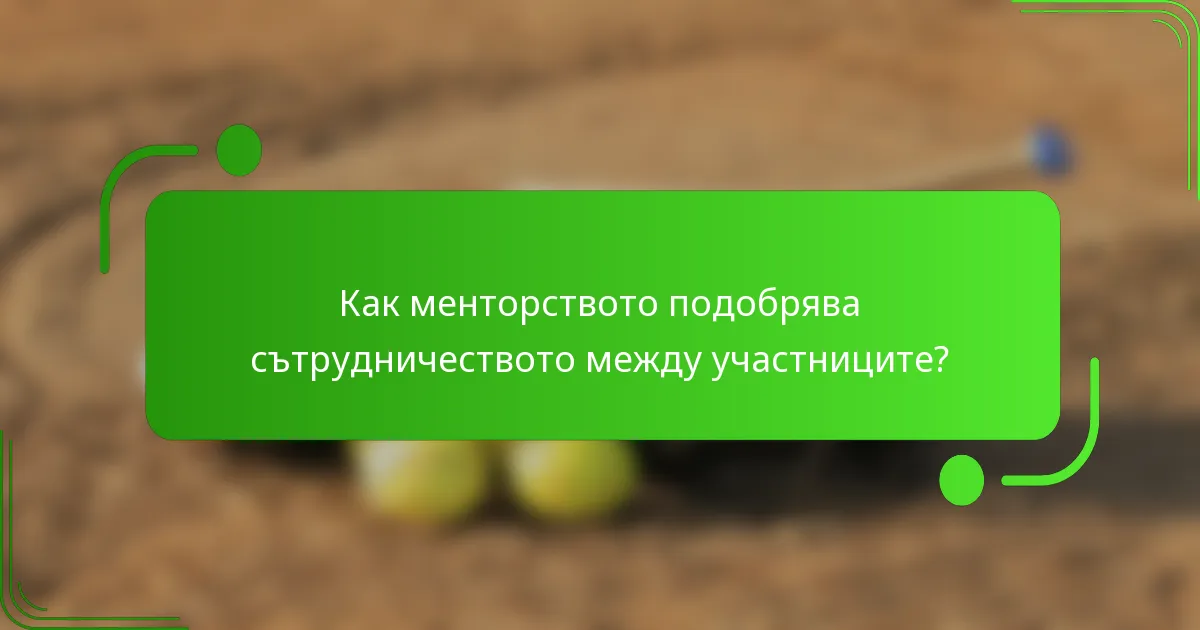 Как менторството подобрява сътрудничеството между участниците?
