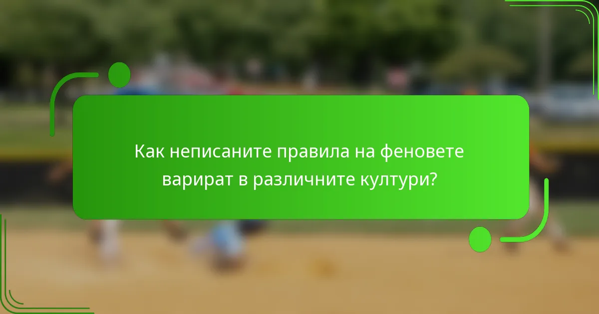 Как неписаните правила на феновете варират в различните култури?