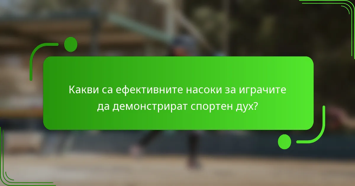 Какви са ефективните насоки за играчите да демонстрират спортен дух?