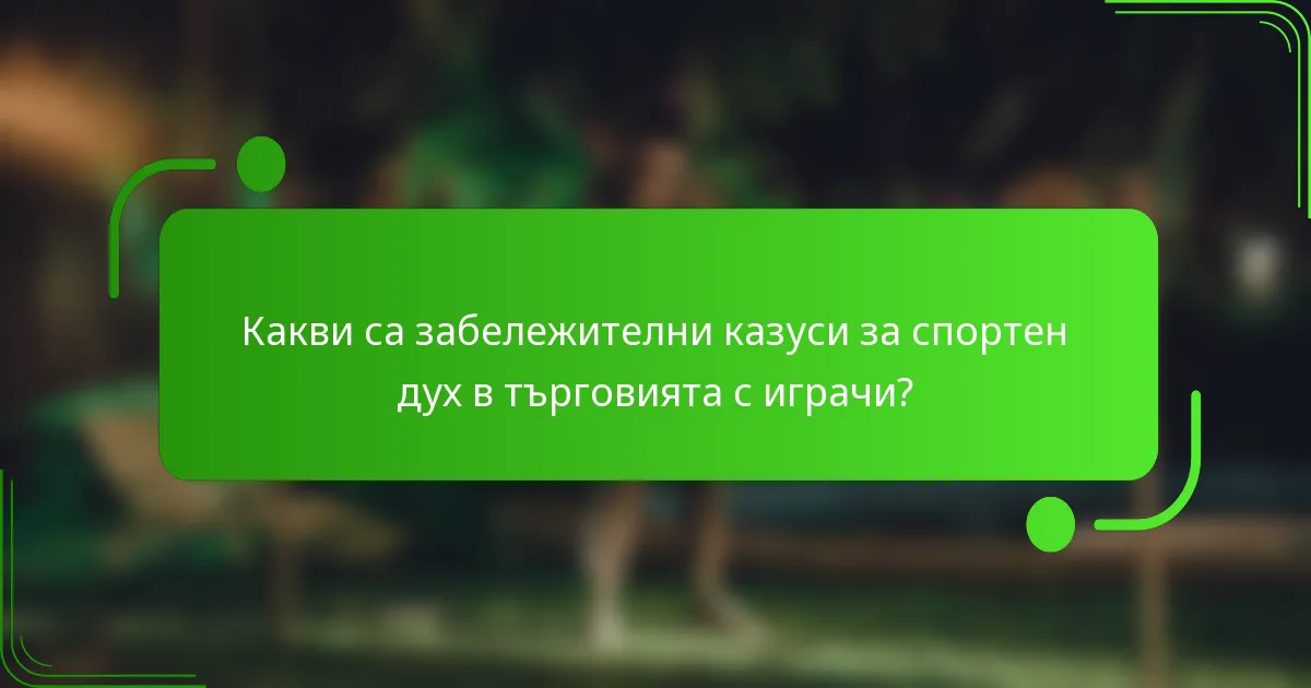 Какви са забележителни казуси за спортен дух в търговията с играчи?